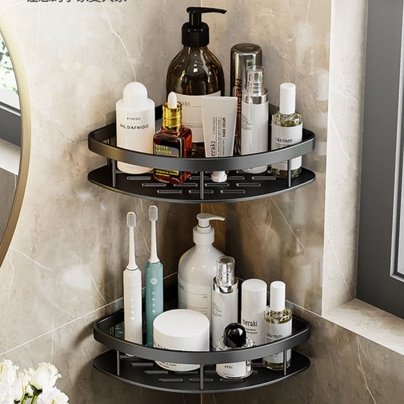 Pack 2 Repisas Organizadoras Para Ducha Esquinero Baño Negro