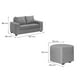 thumbnail image 2 of Living Grez 2 Cuerpos + 2 Pouf Tela Beige, 2 of 3