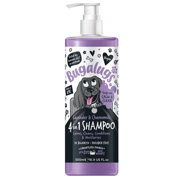 Shampoo para perros BUGALUGS 4 en 1 Lavanda y Manzanilla 500 ml