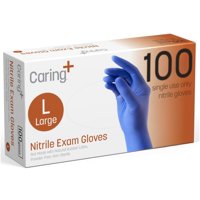 Caring - Guantes De Nitrilo Para Exámenes, Sin Polvo, 100 Unidades, Para Uso Médico