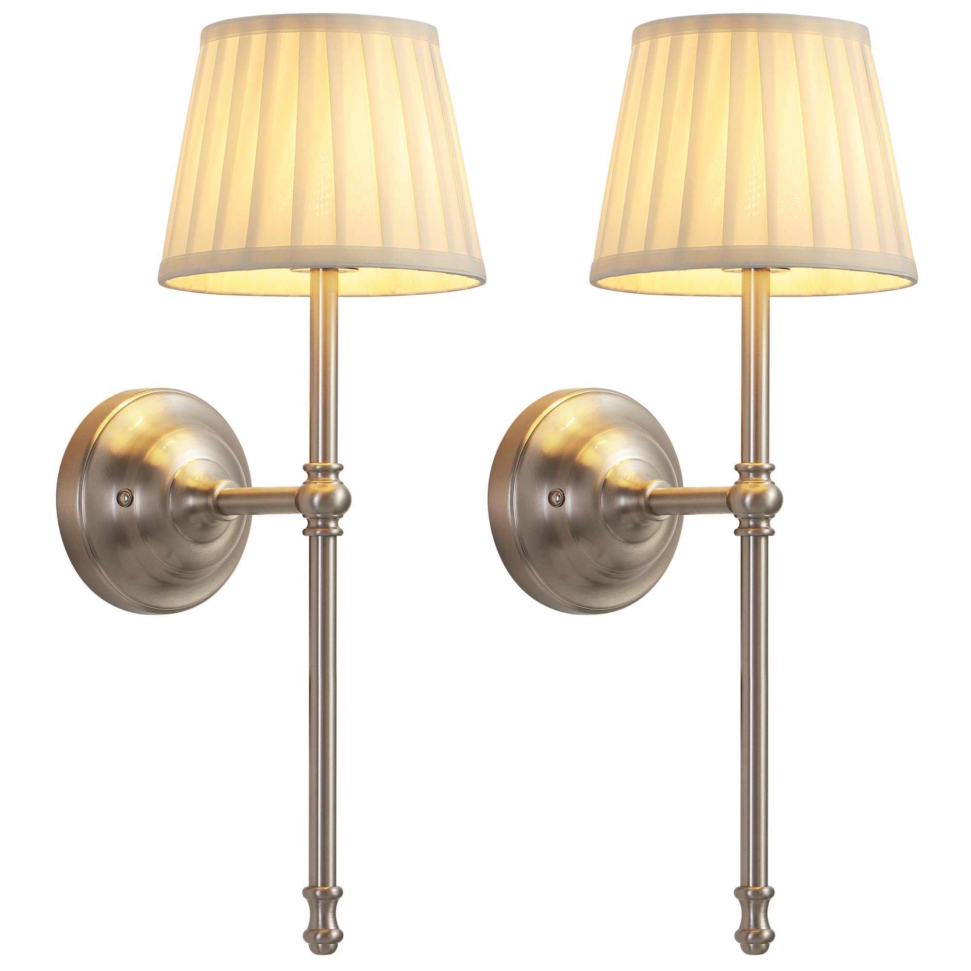 Juego De 2 Apliques De Pared Inalámbricos Kdg Con Batería De 5200 Mah, Níquel