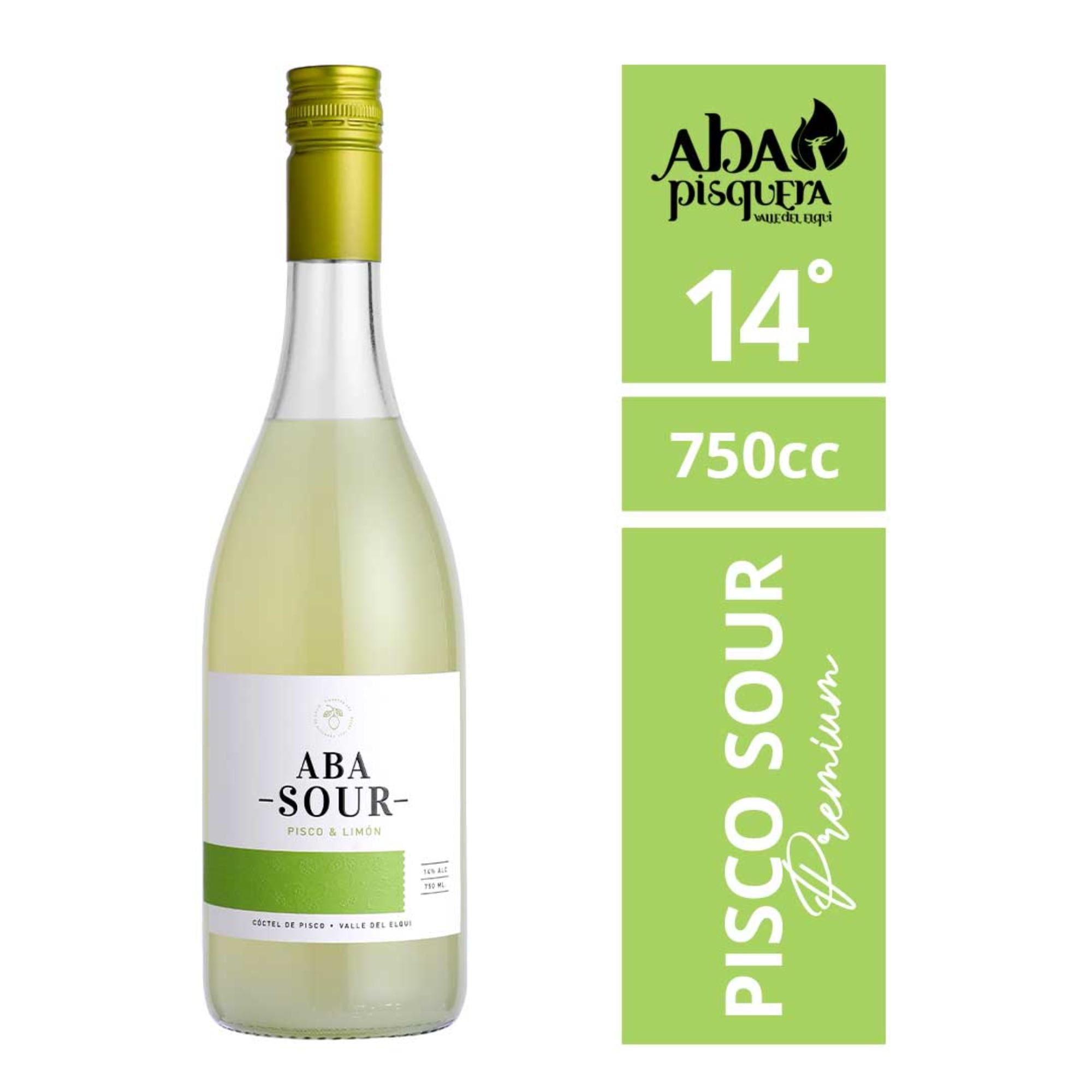Cóctel Pisco Sour Limón 14° Botella 750 ml Aba