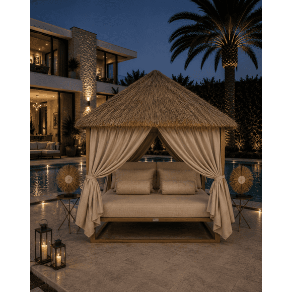 cama balinesa coiron king beige