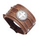 thumbnail image 5 of PU Cuero Brazalete Pulsera Pulsera Hebilla Steampunk Hecho A Mano Marrón, 5 of 5