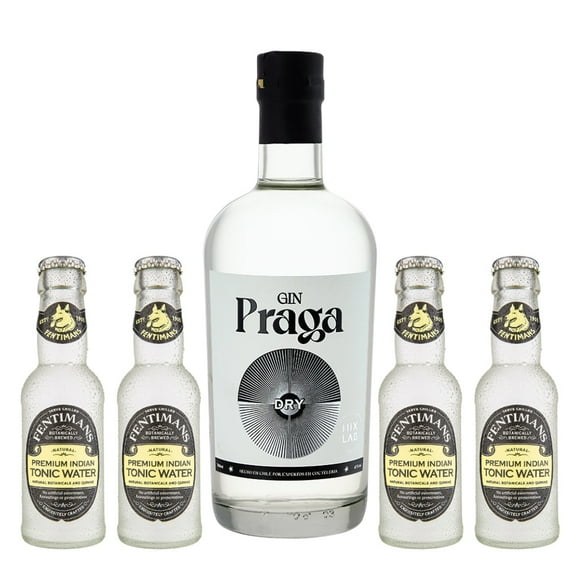 Pack Gin Praga Dry 700cc + 4 Fentimans Tonic Water