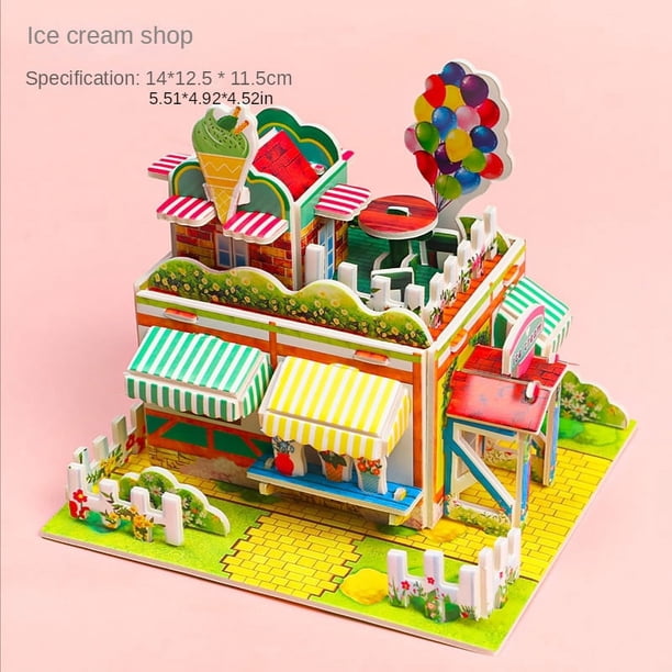 1pc 3D Three-dimensional Jigsaw Puzzle Card, Student DIY Manual Assembly Diagram, Children's Early Education Mosaic Toys, Large Mosaic Diagram For Street Stalls, 8.26in*5.59in