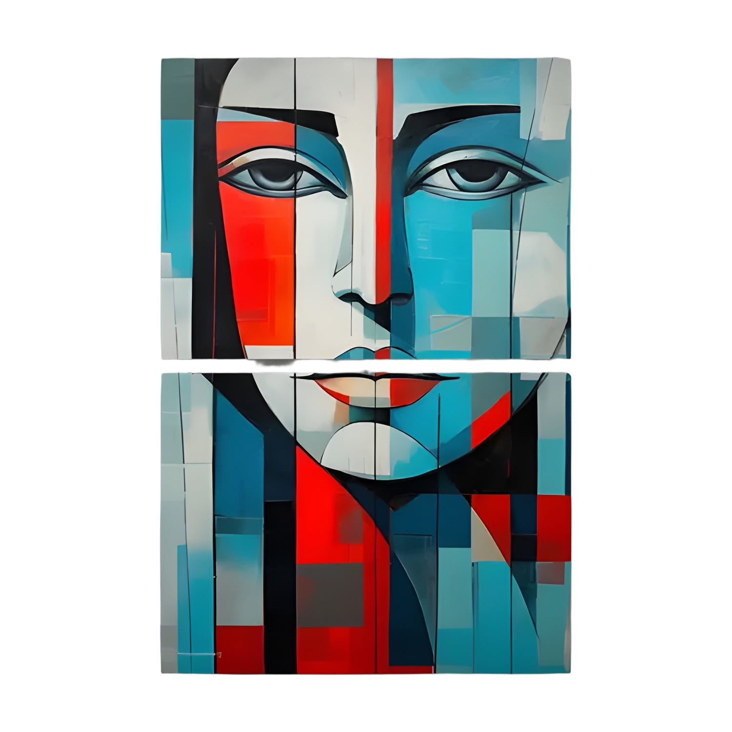 Genérico - Cuadro Moderno Rostro Con Flores 75x100 Cm