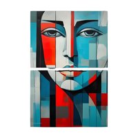 Genérico - Cuadro Moderno Rostro Con Flores 75X100 Cm