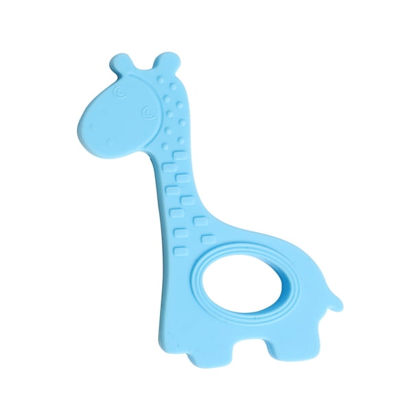 Blue Giraffe Modelling Infant Teething Chew Toys , Silicone Baby Teether Baby Teether Toy For Babies 3 Months+, Teething Rattle Sensory Teether Toy For Sucking Needs, BPA Free