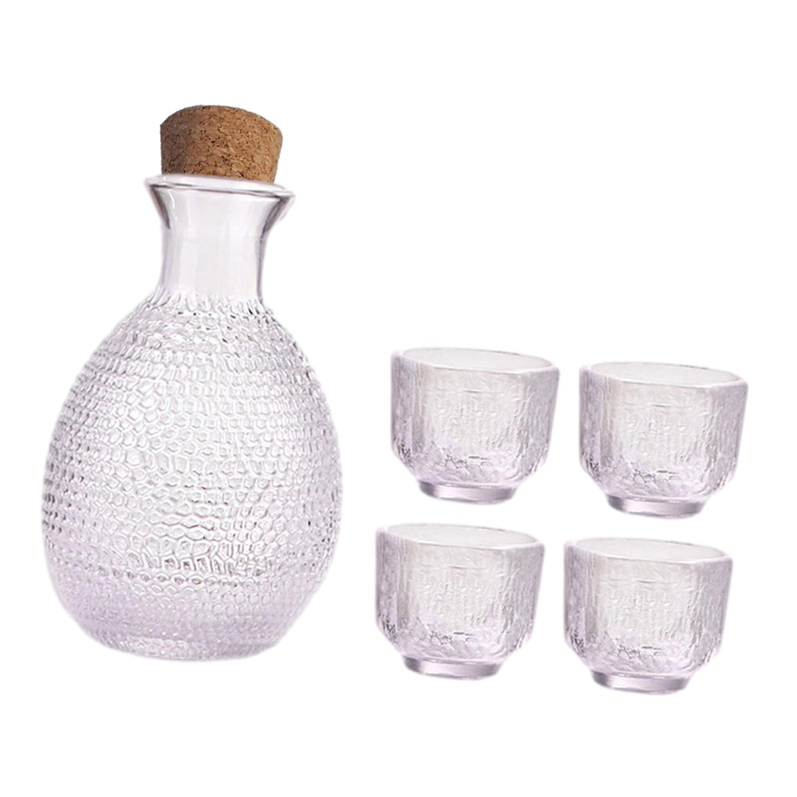Magideal - Juego De Tetera Para Sake, Juego De Sake Japonés, Único, Decorativo, Multifuncional, Juego De Botellas De Sake De Vidrio Transparente Tradicional, 1 B Estilo A