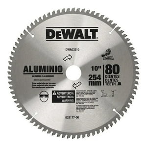 Disco Aluminio 10 - 80 Dientes Dewalt Dwa03210 Amarillo