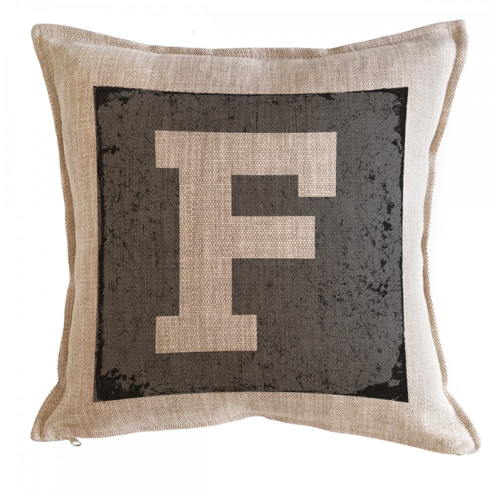 Tuyo Print - Cojín Letra Fondo Gris F 45x45