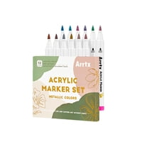 Arrtx - Marcadores Metálicos De Pintura Acrílica De 12 Colores