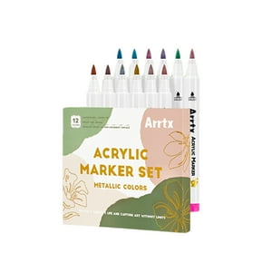 Arrtx Marcadores Metálicos De Pintura Acrílica De 12 Colores