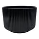 thumbnail image 1 of Macetero Maceta De Ceramica Negro Lineas Verticales Pequeño, 1 of 6