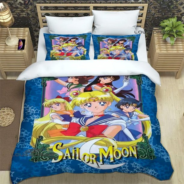 Cartoon S-Sailor Moon Bedding Sets exquisite bed supplies set duvet cover bed comforter set bedding set luxury birthday gift Bed Sheets