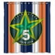 thumbnail image 1 of Cortina de ducha alta con diseño de estrella del oeste de Texas, con rayas azules, blancas y naranjas, con ganchos, tamaño 66 x 72 pulgadas, 1 of 3