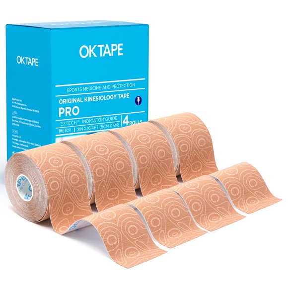 OK TAPE PRO Cinta de Kinesiología en Rollo Sin Cortar, Cinta Elástica para Terapia Física