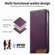 thumbnail image 2 of Funda Tipo Cartera de Cuero Sintético para Samsung Galaxy A12 Bloqueo RFID, con Ranuras para Tarjetas y Bolsillo para Efectivo, Cierre Magnético Fuerte Morado, 2 of 6