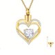 thumbnail image 1 of Collar relicario cenizas o recuerdos corazon dorado circon de fantasia, 1 of 3