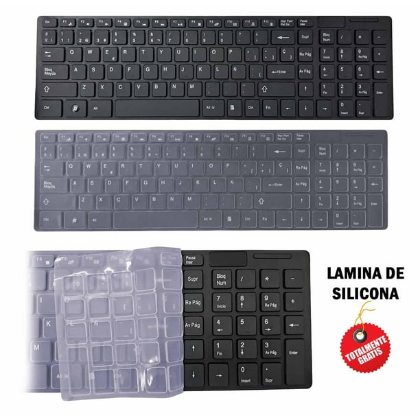 Kit Mouse Teclado Inalambrico Para Pc Notebook Usb Pilas blanco