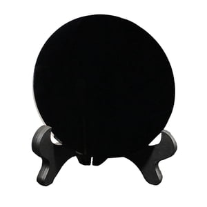 Magideal - Disco De Piedra De Obsidiana, Espejo De Bolsillo De Obsidiana, Artesanía, Decoración De Escritorio Para El Hogar, Placa Redonda De Meditación De Augur Diámetro 15Cm