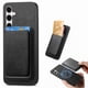 thumbnail image 1 of Funda de Cuero Magnética con Tarjetero para Samsung Galaxy S25 Cubierta Delgada Negro, 1 of 5