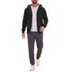 thumbnail image 2 of Chaqueta con capucha de hombre, ligera, de color sólido, con cremallera y cordón, talla L, negra, 2 of 6