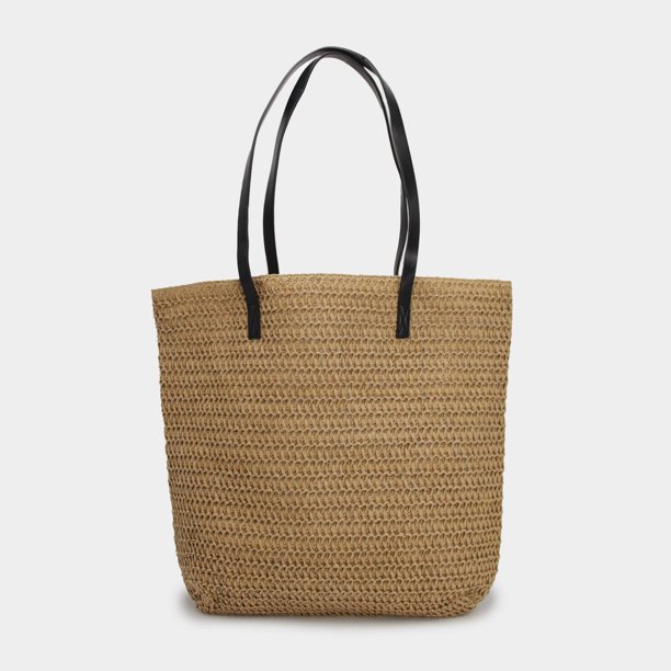 Bolso Playero de Rafia 23 L con Tirantes Largos