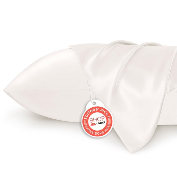 Juego de 2 Fundas de Almohada de Satén Bedsure Queen 51x76 cm Marfil