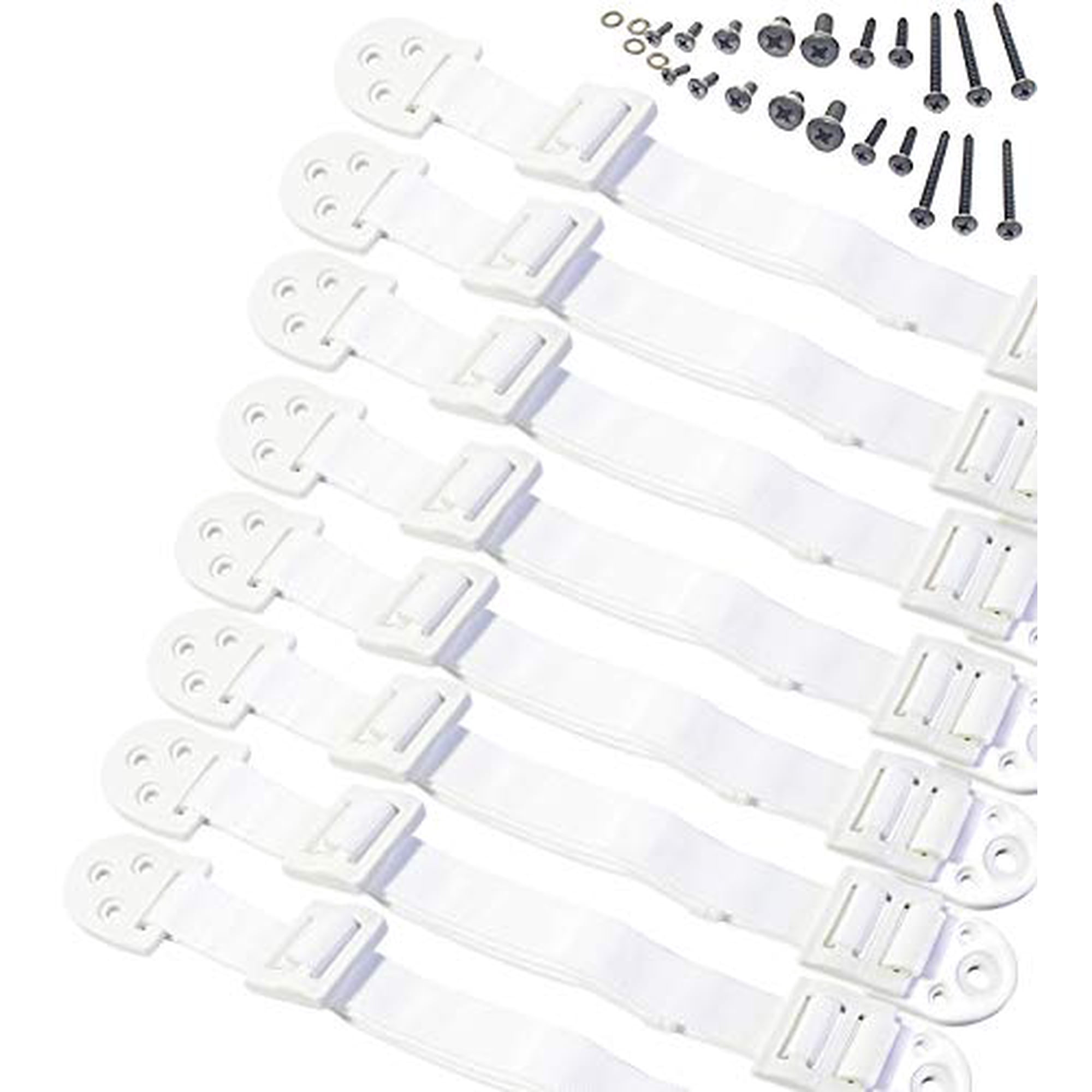 Boxiki Kids - Anclajes Para Muebles Boxiki Para Niños Ajustables Paquete De 8 Blancos