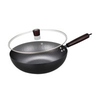Bothyi - Wok Antiadherente 32Cm Cocina De Inducción Universal Sartén De Gas Wok Nido De Abeja Con Tapa