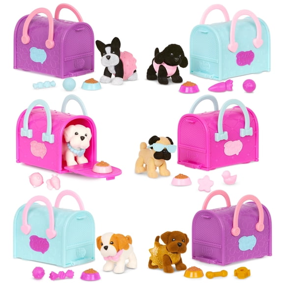 Set de cachorros coleccionables Pucci Pups con 6 perros de juguete de más de 3 años
