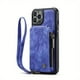 thumbnail image 1 of Wallet Case For IPhone 14/13/12/11 With RFID Blocking Leather Case With Card Holder & Kickstand, Zipper Strap Double Button Flip Shockproof Case, 1 of 3