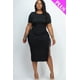 thumbnail image 1 of Vestido Midi Curvy con Cordón y Abertura Lateral Fruncido, 1 of 10