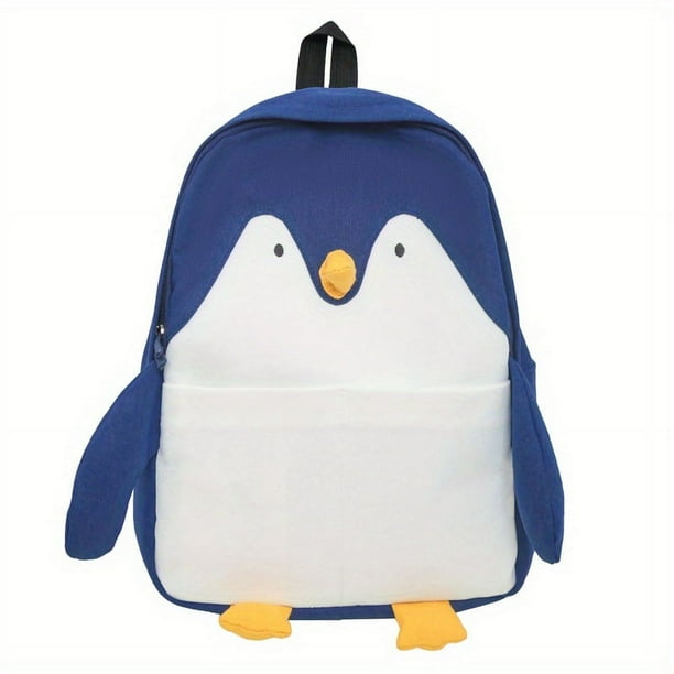 Fashion Simple Canvas Backpack, Large Capacity Cute Cartoon Backpack