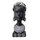 thumbnail image 3 of Estatua de cabeza de mujer africana novedosa, adorno elegante de resina, escultura de arte de busto femenino coleccionable para escritorio, dormitorio Plata, 3 of 5