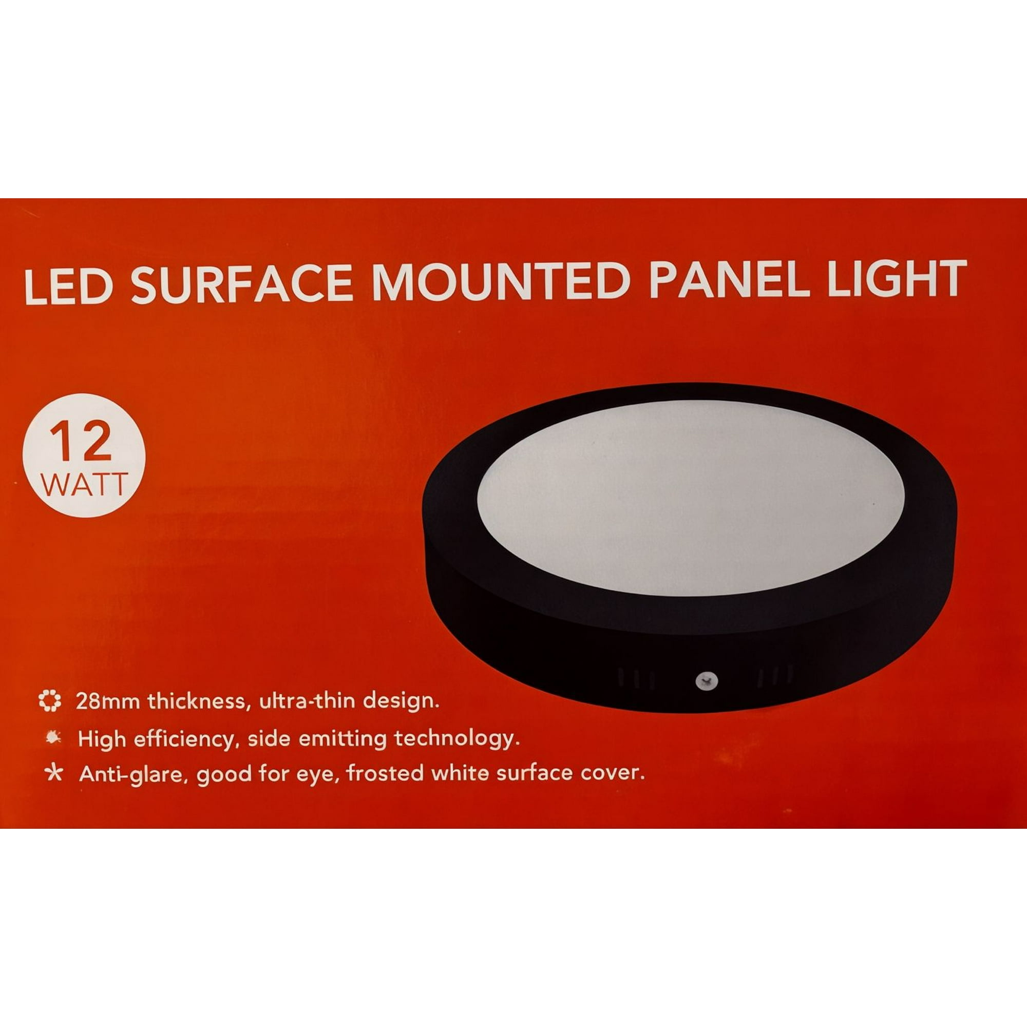 Fsl - Panel Led Sobrepuesto Redondo Negro 12w 6500k – Luz Fría