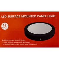 Fsl - Panel Led Sobrepuesto Redondo Negro 12W 6500K – Luz Fría