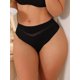 thumbnail image 3 of INSPIRE CHIC Bragas de Bikini de Seda de Hielo para Mujer de Cintura Media en Forma de V con Tanga de Malla Grande Negra, 3 of 4