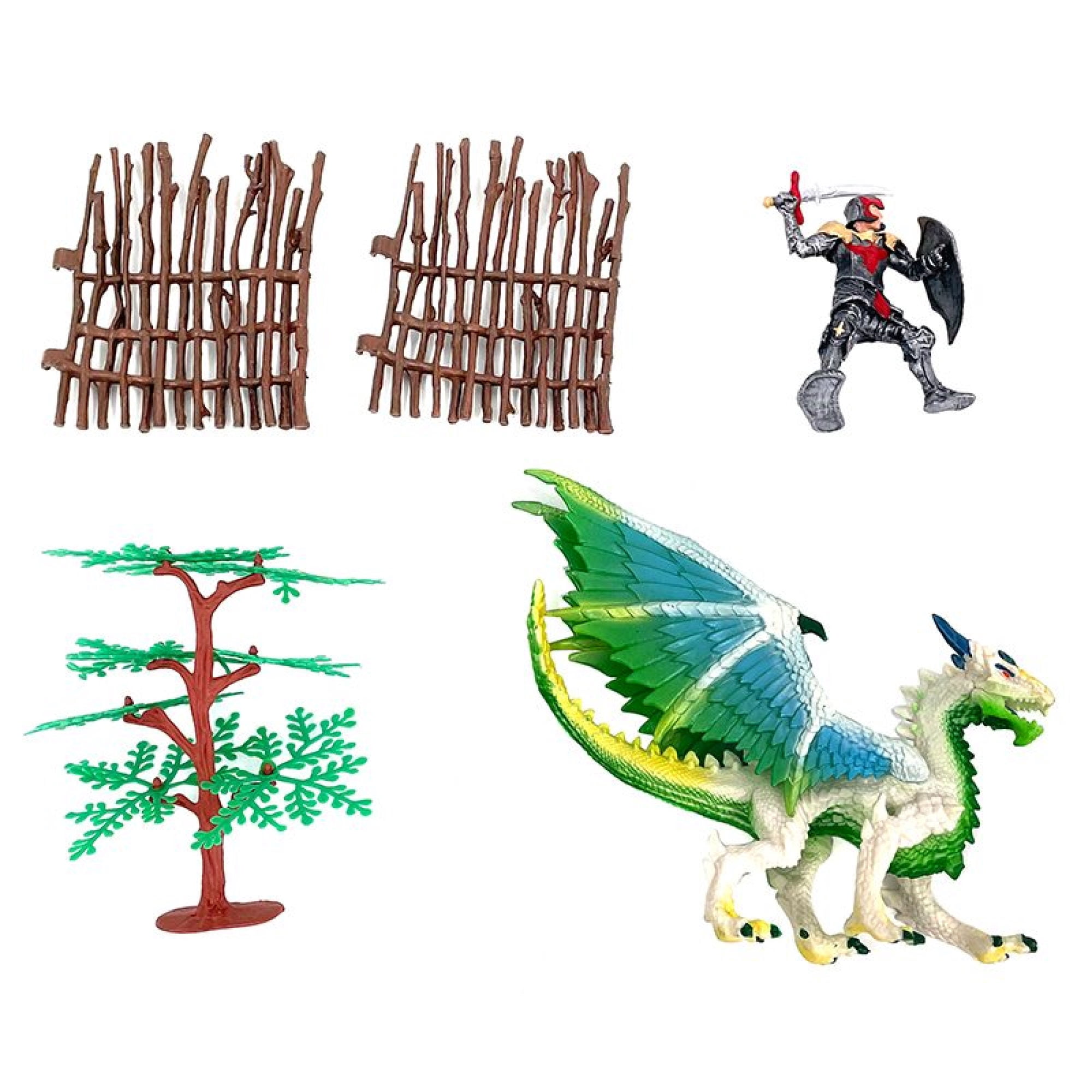 Figura de Acción Dragón blanco con caballero.