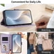 thumbnail image 5 of Funda de Cuero Tipo Billetera para Samsung Galaxy A16 4G / 5G 6.7", con Tarjetero, Pulsera, Soporte a Prueba de Golpes con Relieve de Patrón Feliz, Funda para Teléfono, Morado Claro, para Galaxy A16, 5 of 8