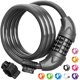 thumbnail image 1 of Candado para bicicleta Titanker, cable de 1,2 cm x 1,2 m, combinación, gris, 1 of 7