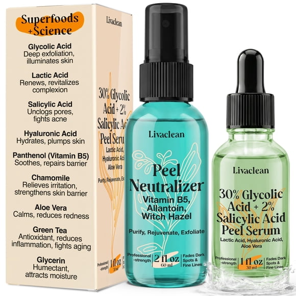 Suero LivaClean Ácido Glicólico Peeling 30 ml + 60 ml