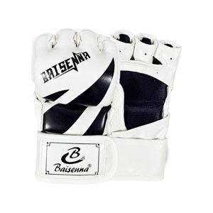 Ioensy - Guantes Mma Medio Dedo Entrenamiento Guantes De Boxeo Envolturas De Mano Guantes De Kick Boxing Blanco Negro