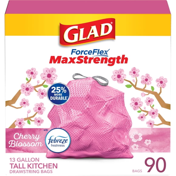 Bolsas de basura Glad ForceFlex MaxStrength, 13 L, 90 unidades
