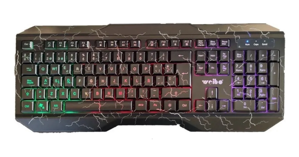 Genérico - Teclado Gamer Usb Multicolor Negro