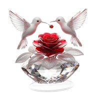 Bothyi - Bird Rose Signo Acrílico Regalo Fiesta De Chimenea 2D Decoración De Mesa Acrílica Plana