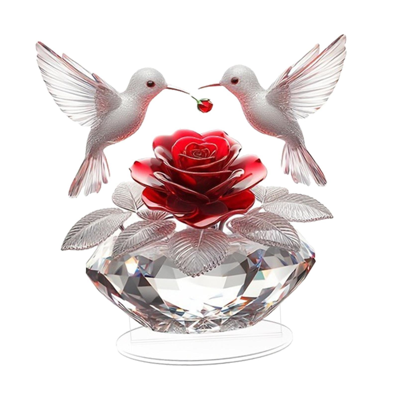 Bothyi - Bird Rose Signo Acrílico Regalo Fiesta De Chimenea 2d Decoración De Mesa Acrílica Plana