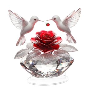 Bothyi - Bird Rose Signo Acrílico Regalo Fiesta De Chimenea 2D Decoración De Mesa Acrílica Plana